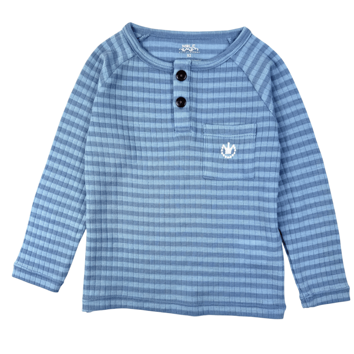 Ribb genser med lomme | Aqua stripe